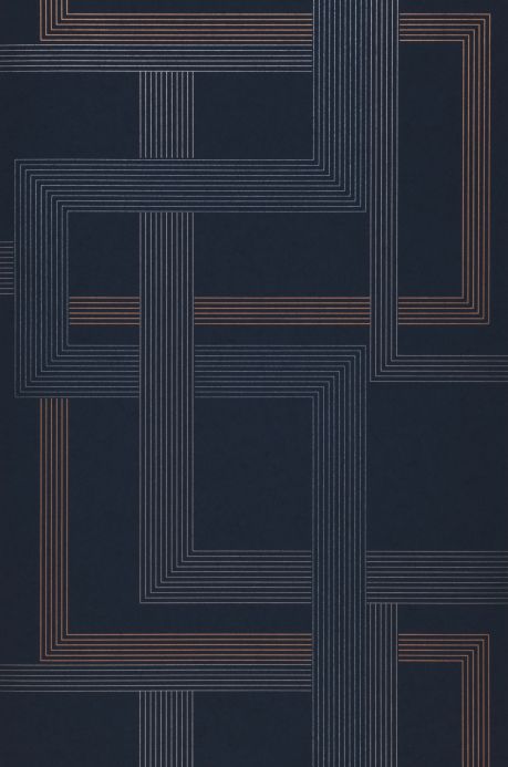 Geometric Wallpaper Wallpaper Alcamo grey blue Roll Width