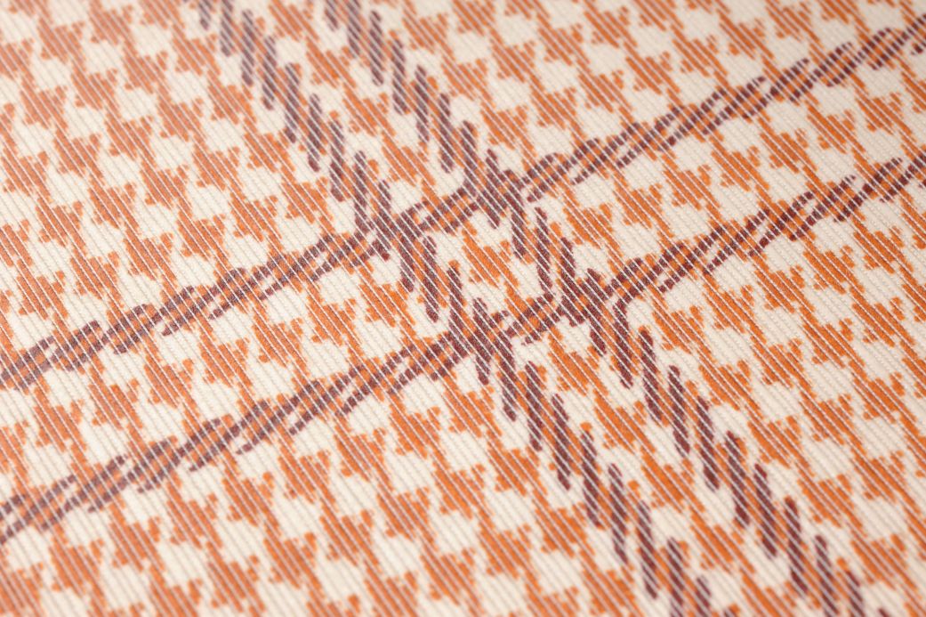 Brown Wallpaper Wallpaper Glencheck orange Detail View