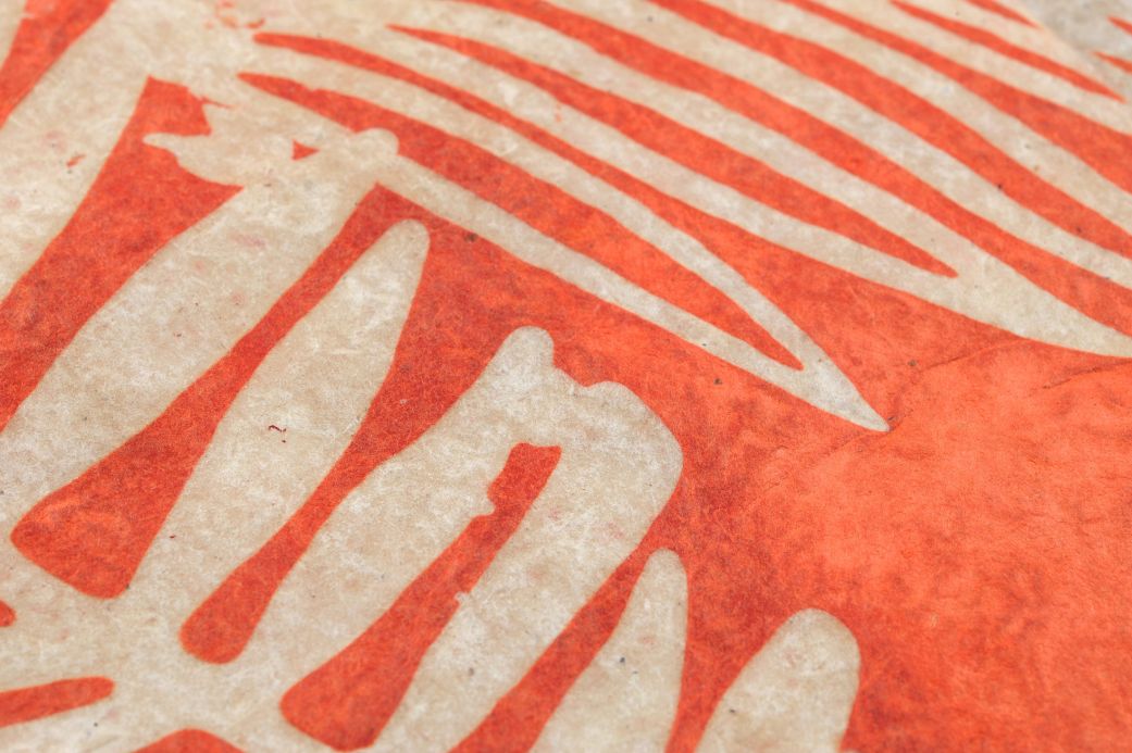 Papier peint de Le Monde Sauvage Papier peint Lhamo orange rouge Vue détail