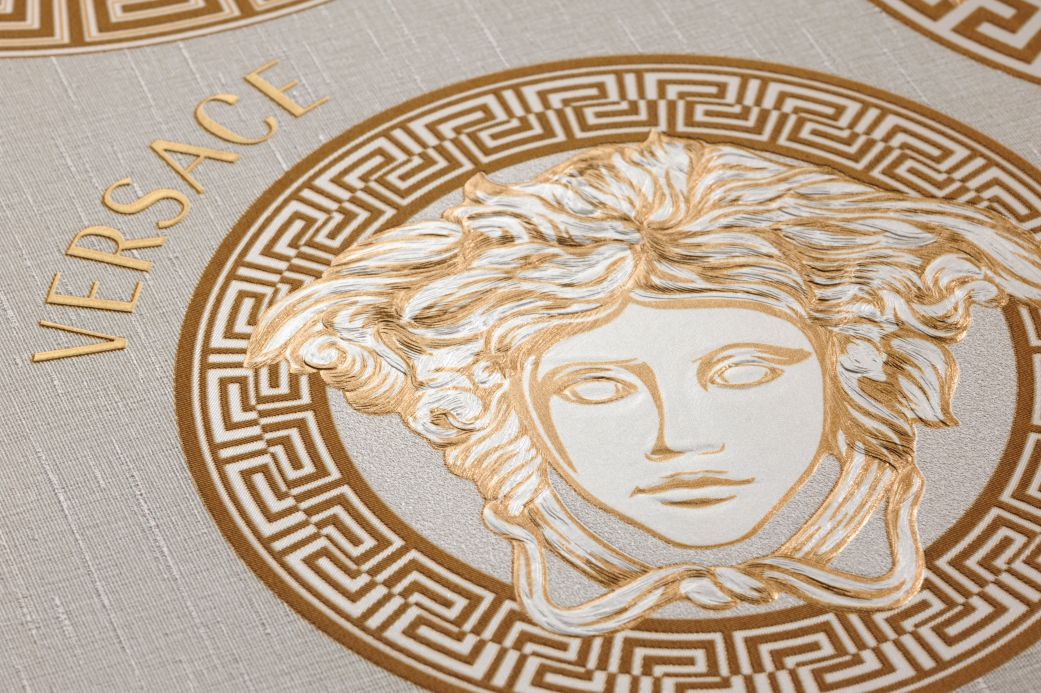 Carta da parati Versace Carta da parati Athene bianco crema Visuale dettaglio