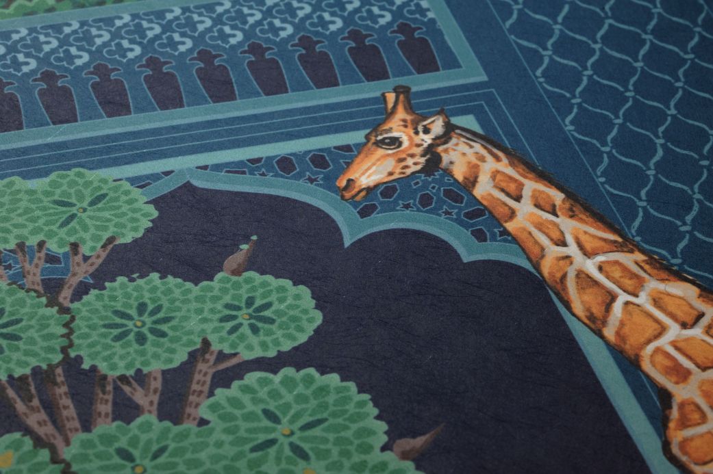 Oriental Wallpaper Wallpaper Plantasia shades of blue Detail View
