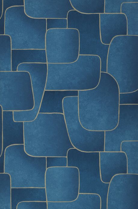 Papel de parede geométrico Papel de parede Salix azul oceano Largura do rolo