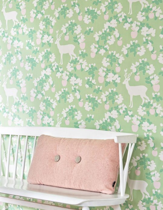 Majvillan Wallpaper Wallpaper Apple Garden mint green Room View