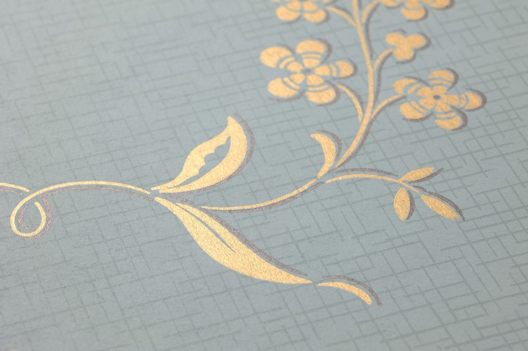 Floral Wallpaper Wallpaper Fiselto light mint turquoise Detail View
