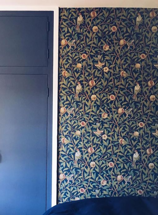 Papel de parede botânico Papel de parede Jakobine azul celeste Ver quarto