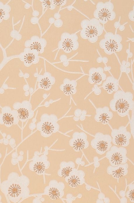 Papel pintado floral Papel pintado Laila beige claro Detalle A4