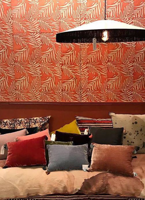 Paper-based Wallpaper Wallpaper Lhamo red orange Room View