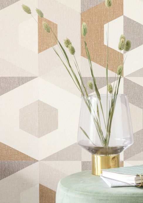 Geometric Wallpaper Wallpaper Fabrice brown tones Room View