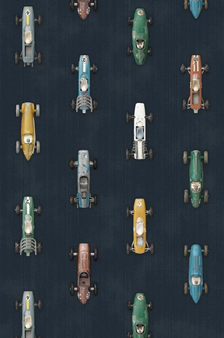 Studio Ditte Wallpaper Wallpaper Race Car 01 grey blue Roll Width