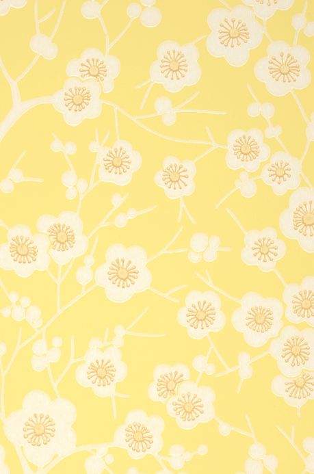Papel pintado floral Papel pintado Laila amarillento claro Detalle A4