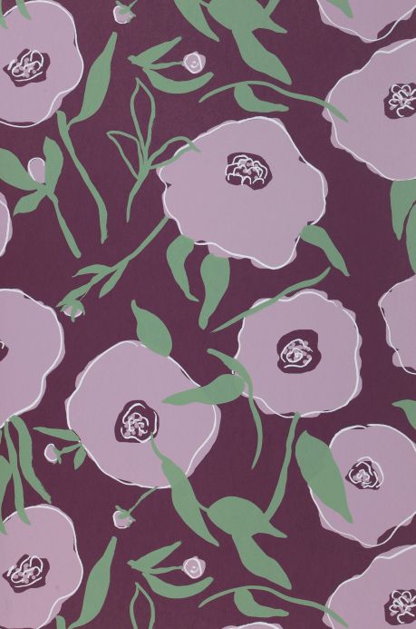 Papel de parede floral Papel de parede Kanoko violeta pastel Largura do rolo