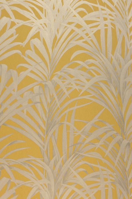 Papel pintado botánico Papel pintado Palmetto amarillo arena Ancho rollo