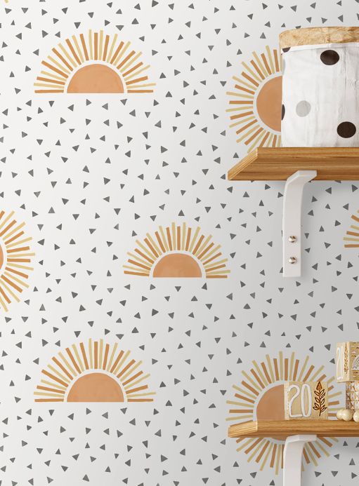 Children’s Wallpaper Wallpaper Sunray orange Room View