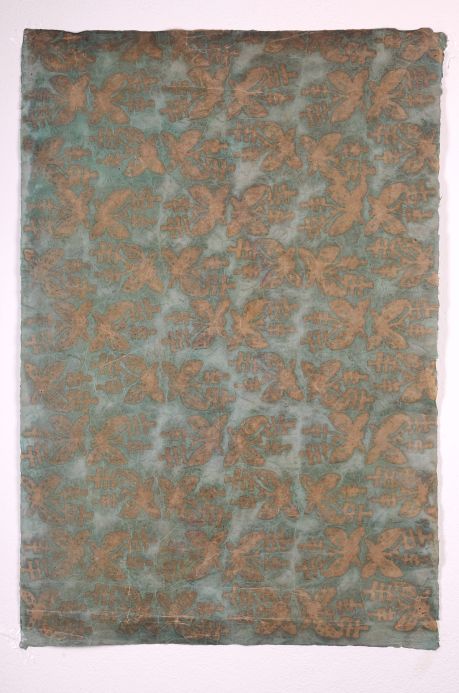 Beige Wallpaper Wallpaper Bloom Zurich mint turquoise Roll Width