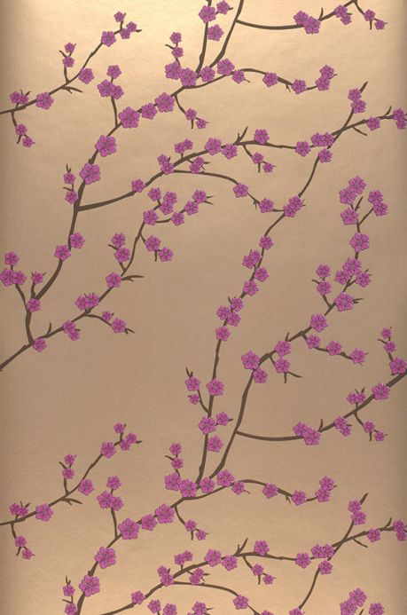 Purple Wallpaper Wallpaper Kyoto gold shimmer Roll Width
