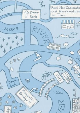 City Map Hellblau Muster