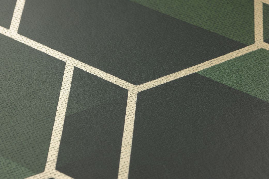 Carta da parati geometrica Carta da parati Opalino toni di verde Visuale dettaglio