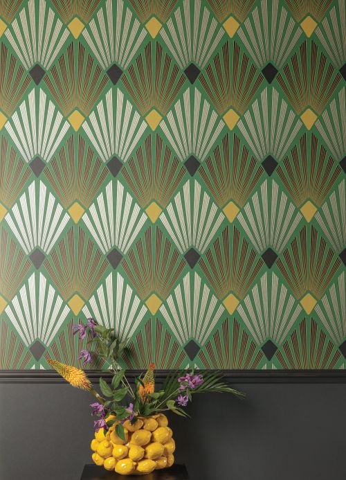 Art Deco Wallpaper Wallpaper Pontinius green Room View