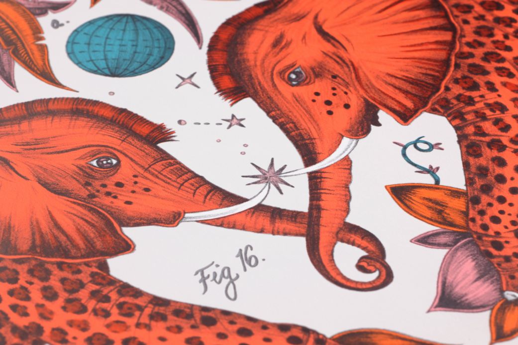 Papier peint avec des animaux Papier peint Zambezi orange Vue détail