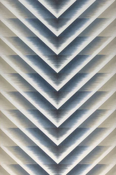 Papier peint géométrique Papier peint Ramses bleu gris Largeur de lé
