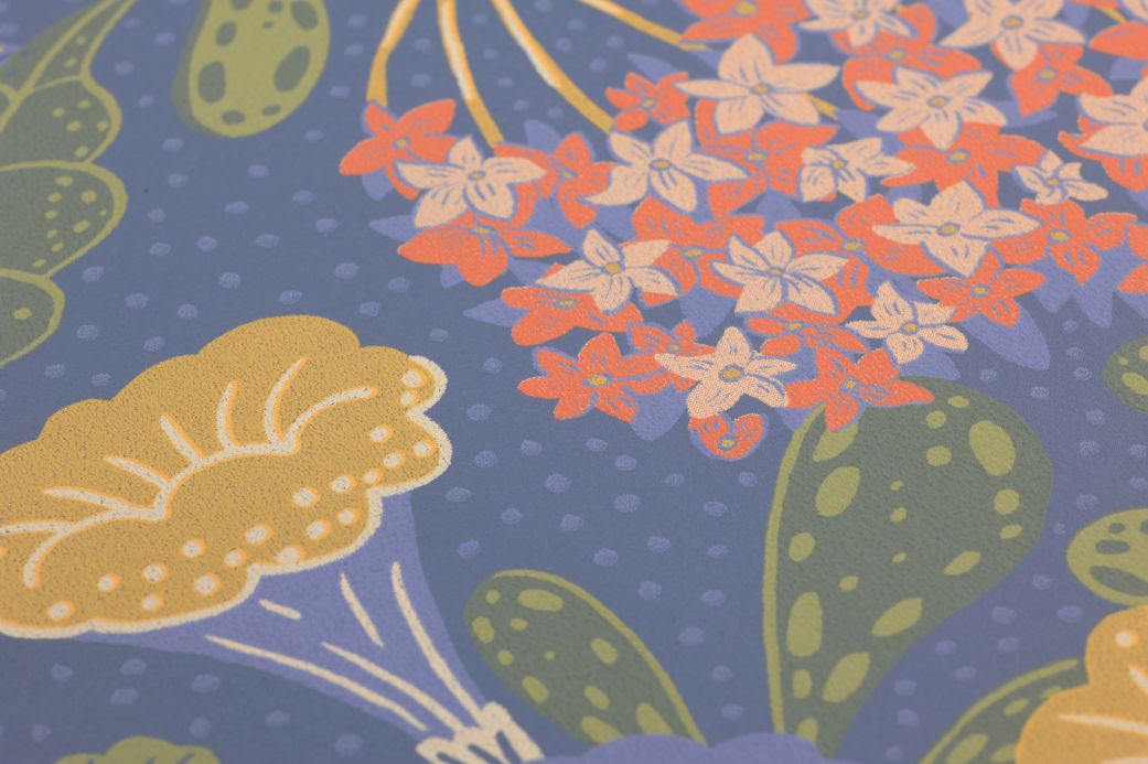 Wallpaper Wallpaper Flowery blue grey Detail View