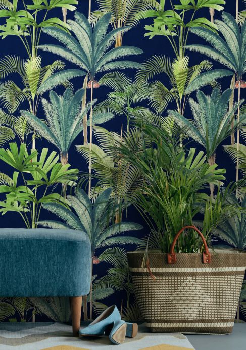 Botanical Wallpaper Wall mural Palmeras shades of green Room View