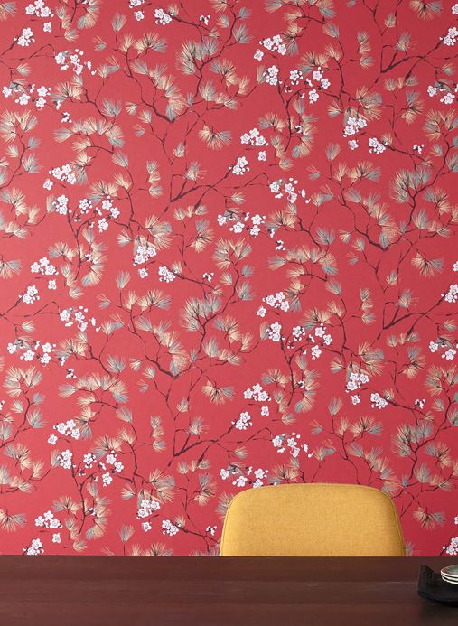 Oriental Wallpaper Wallpaper Makino orient red Room View