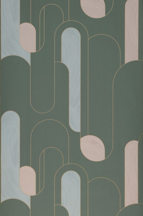 Papier peint géométrique Papier peint Morosi vert pin Largeur de lé
