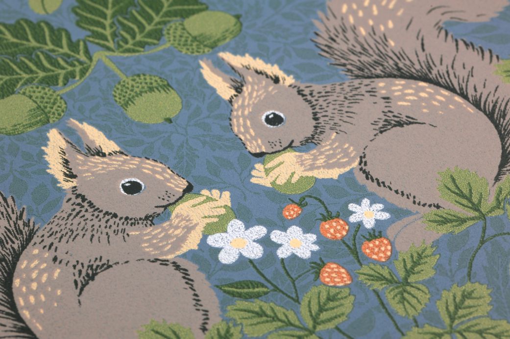 Animal Wallpaper Wallpaper Pihla pastel blue Detail View