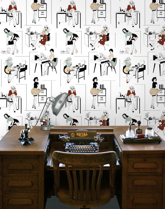 Funky Wallpaper Wallpaper Office Etiquette white Room View