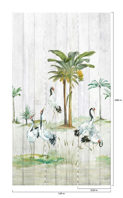 Papier peint avec des animaux Photo murale Anagon tons de vert Vue détail