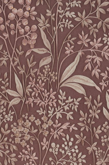 Leaf and Foliage Wallpaper Wallpaper Pilar mahogany brown A4 Detail