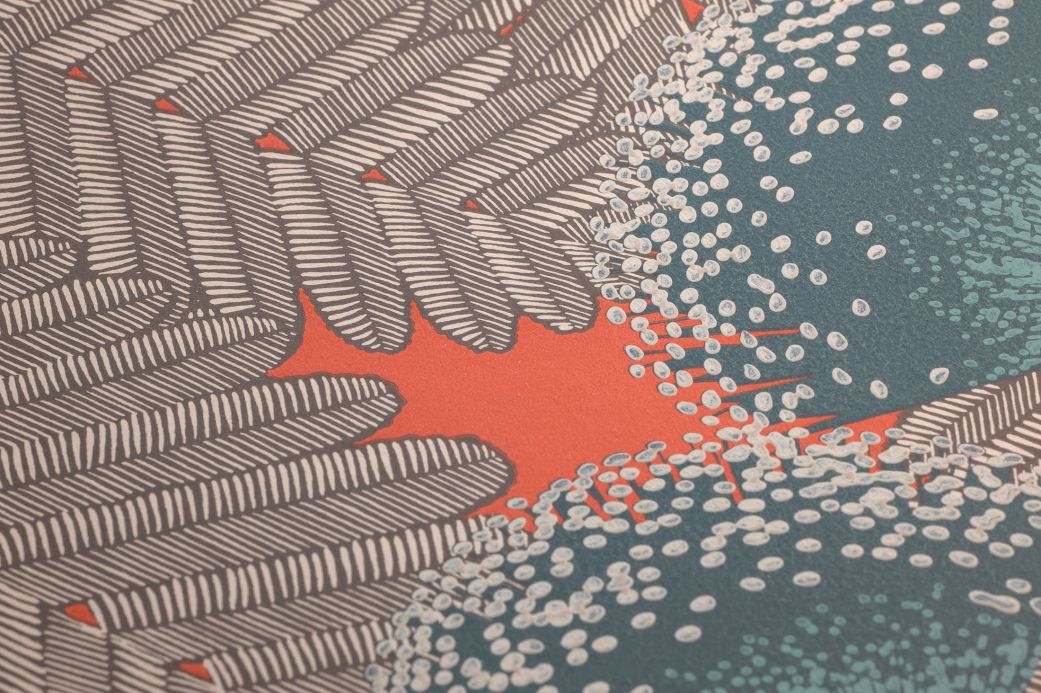 Floral Wallpaper Wallpaper Tambika mint turquoise Detail View