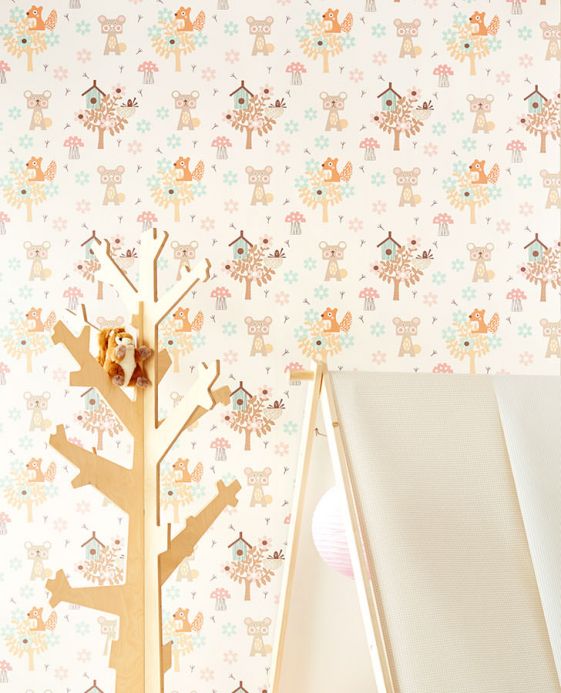 Children’s Wallpaper Wallpaper Pepko orange brown Room View