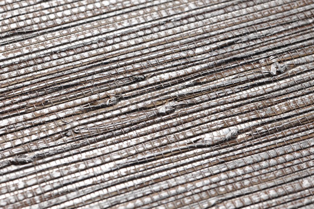 Natur Tapeten Tapete Grasscloth 12 Silber Detailansicht