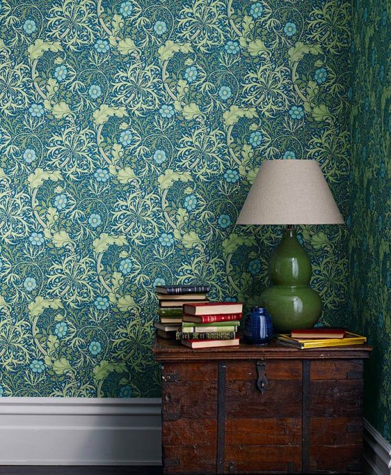 Wallpaper patterns Wallpaper Caruso water blue Room View
