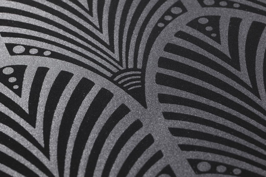 Archiv Wallpaper Lyria dark grey shimmer Detail View
