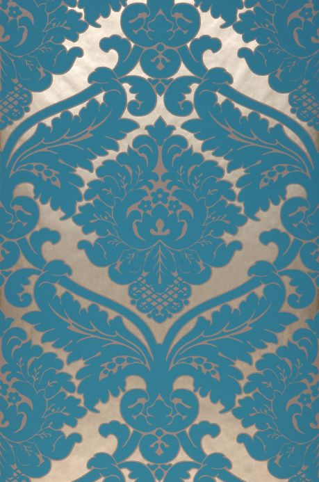 Papier peint baroque Papier peint Samanta bleu turquoise Largeur de lé