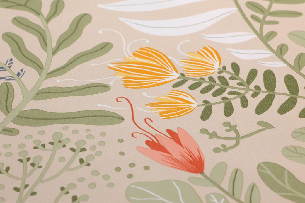 Floral Wallpaper Wallpaper Pavonia light ivory Detail View