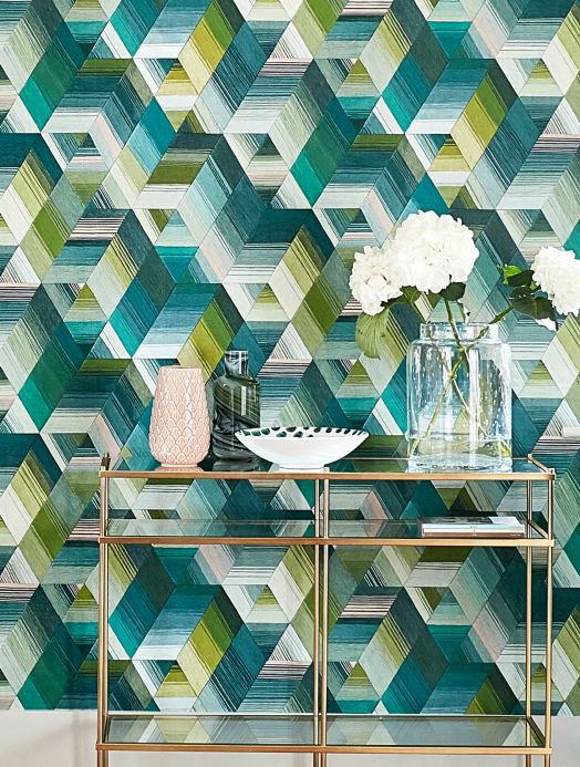Wallpaper Wallpaper Nikita mint turquoise Room View