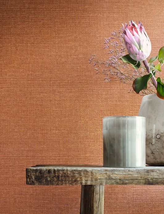 Plain Wallpaper Wallpaper Textile Impression copper brown Room View