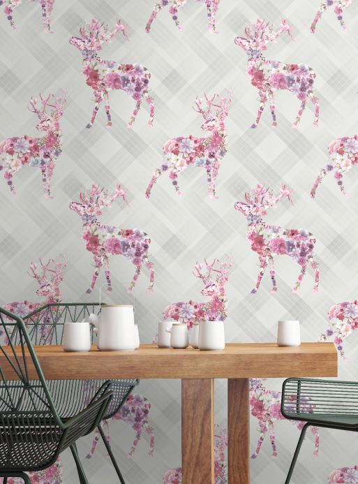 Animal Wallpaper Wallpaper Violaine rose Room View