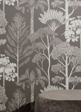 Wallpaper Trees beige grey Room View
