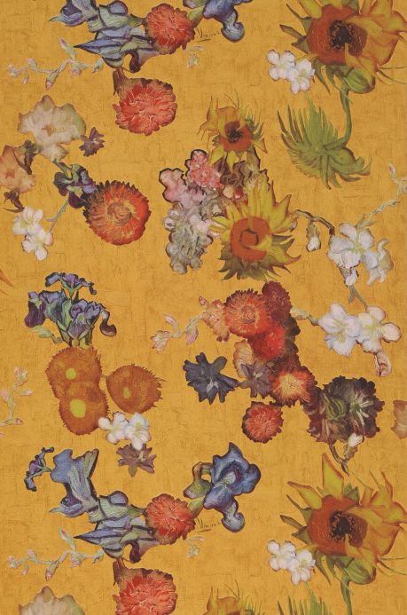 Van Gogh Wallpaper Wallpaper VanGogh Flowers maize yellow Roll Width