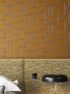 Wallpaper Salvador ochre brown Room View