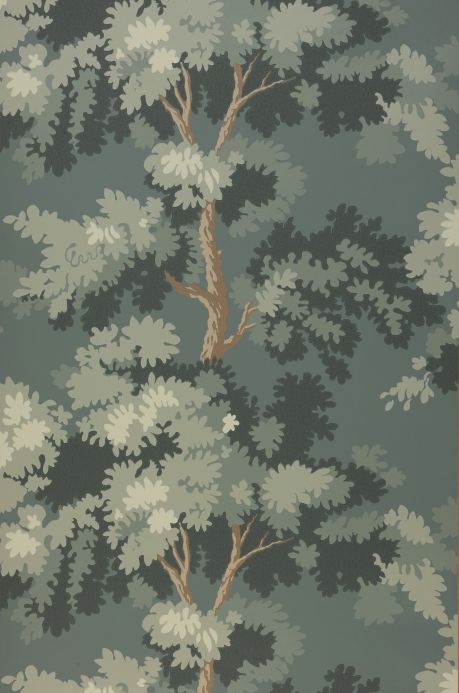 Papel pintado de bosque y árboles Papel pintado Raphael Trees gris verdoso Ancho rollo