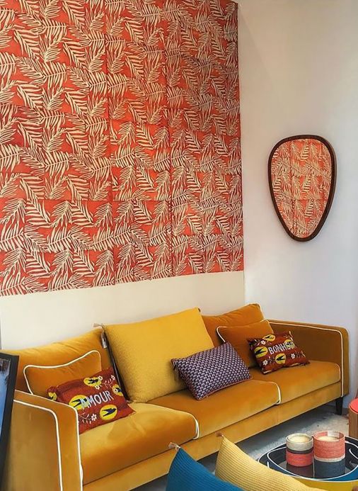 Papel pintado Le Monde Sauvage Papel pintado Lhamo naranja rojizo Ver habitación