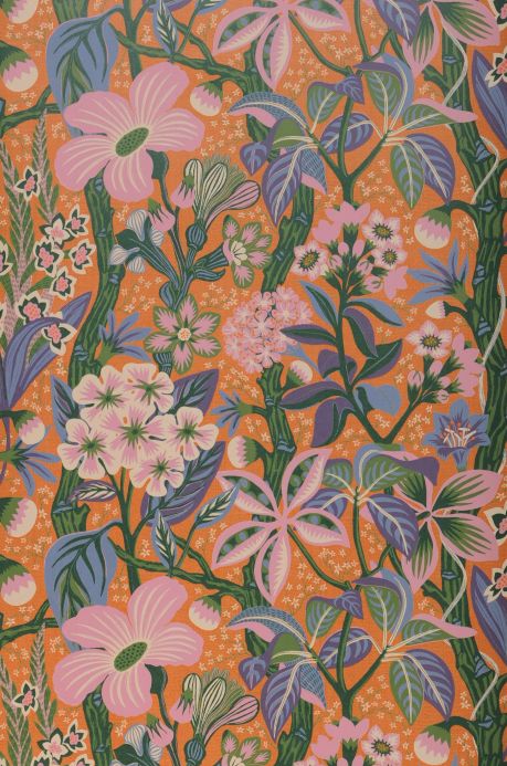 Floral Wallpaper Wallpaper Fanfara orange Roll Width