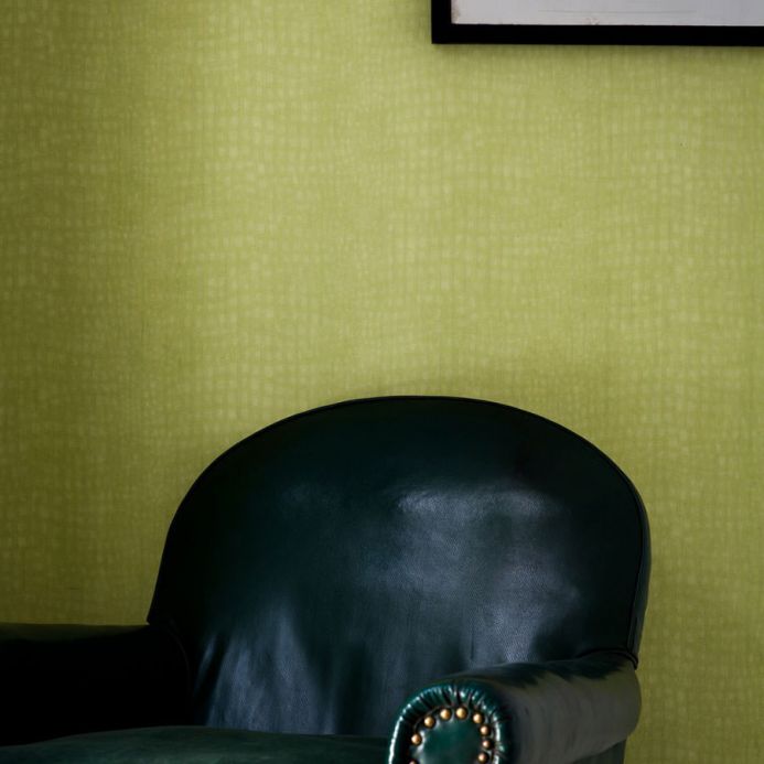 Papel de parede imitação couro Papel de parede Caiman verde amarelado claro Ver quarto