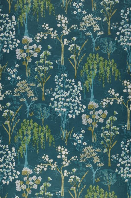 Botanical Wallpaper Wallpaper Sinfonia blue green Roll Width